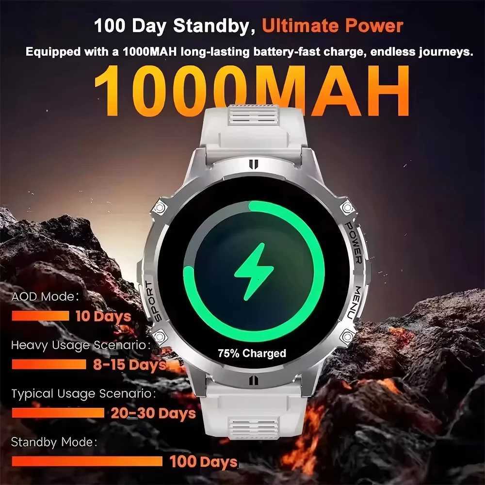 2025 Hot S SmartWatch T-Rex 3 GPS 1000Mah Battery Cpass 10ATM Waterproof Tactics Sport Flashlight BT call Men Smart Watch C251203