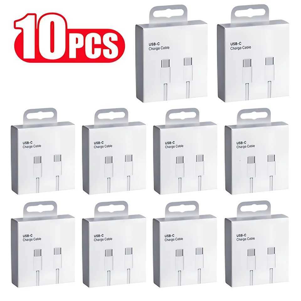 10 PCS 60W PD USB-C Fast Charging Braided Cable For iPhone 15 16 Pro Max Redmi Type C Cables With Retail Box C251203
