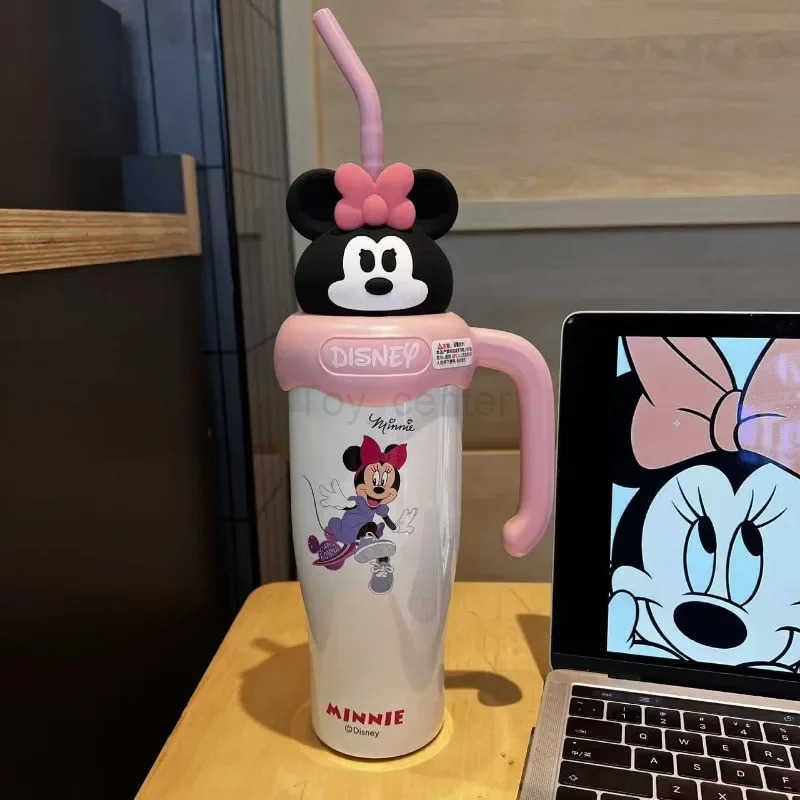 Disney Mickey Minnie Lotso cute creative cartoon pattern stainless steel portable large capacity insulated water cup with straw H251203
