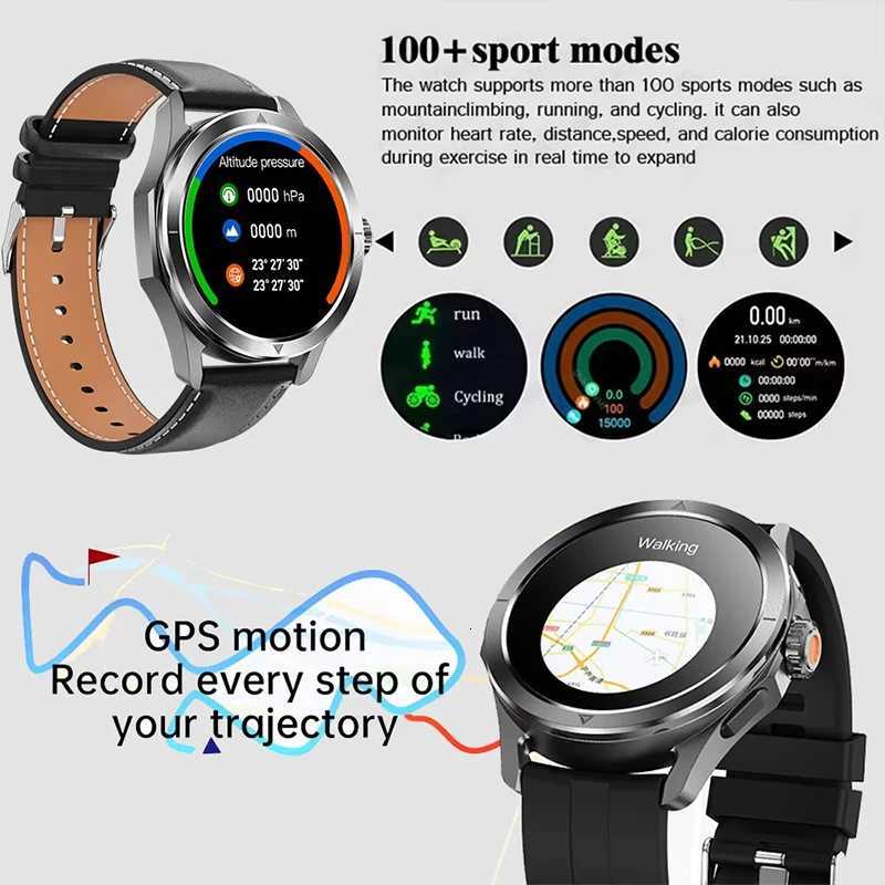 New For S4 tra Outdoor Sports Smart Watch Men 153 inch AMOLED NFC GPS Cpass rate Waterproof BT Call Smartwatch C251203