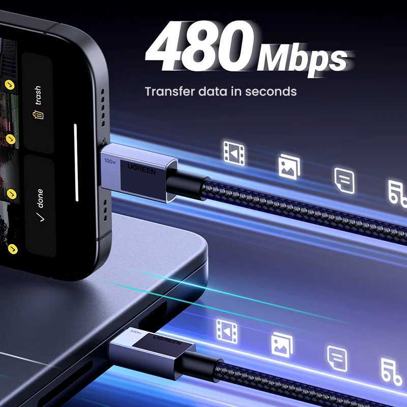 UGREEN USB Type C Cable PD100W Fast Charging Cable for iPhone 17 16 15 S25 USB C to USB C Cable for Book iPad C251203