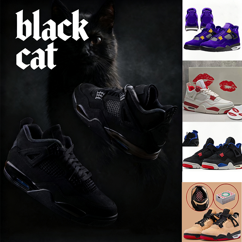 Designer shoes Basketball Shoes Men 4 4s Sneakers Military Black Cat Pine Green Seafoam White Oreo Red Thunder Unc Bred Cacao Medium Olive Sail Pizza Mens Trainers BB