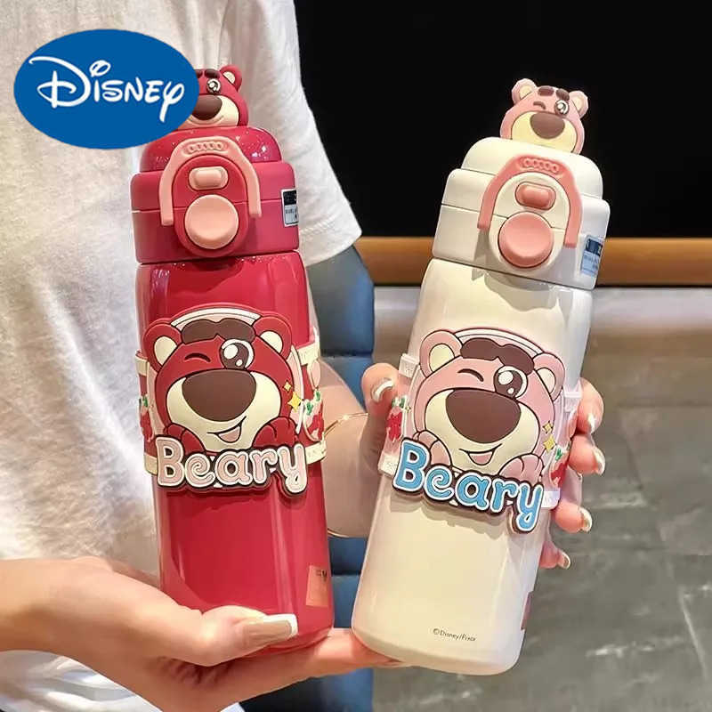 Disney Strawberry Bear Nick Thermos Double Drink Male And Female High Beauty Straw Water Cup Judy ChildrenS School Special Cup H251203