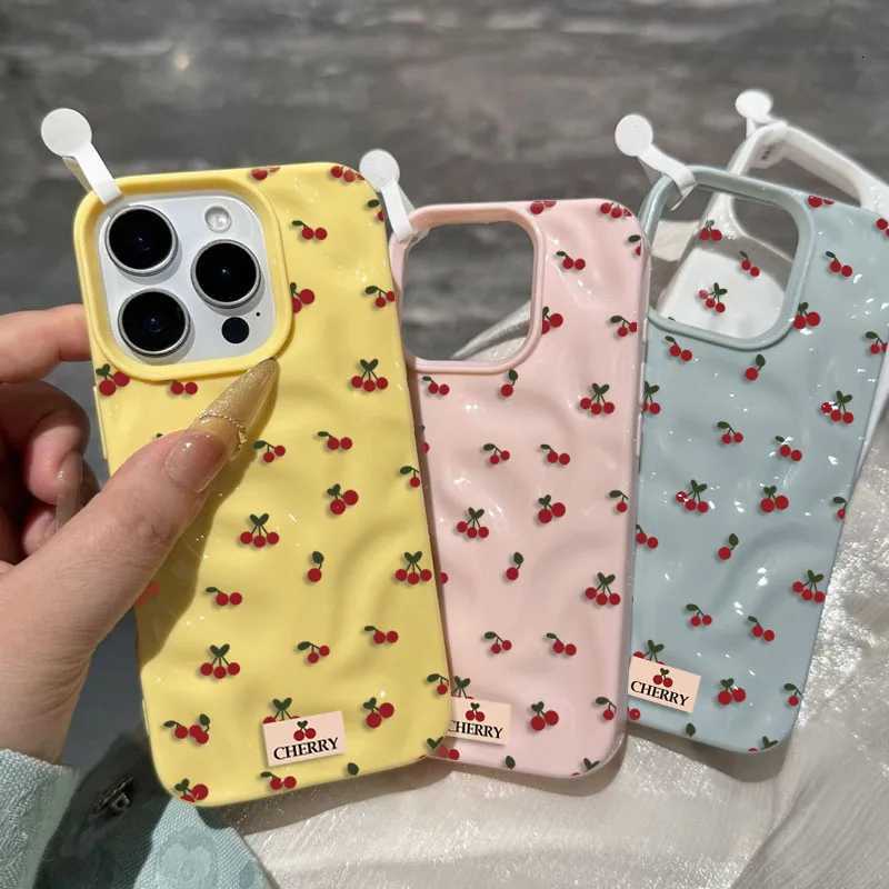 Cute ry Folds Texture Phone Case For iPhone 17 16 15 14 13 12 11 Pro Max 16 15 Plus Candy Color Shockproof Soft Back Cover H251203