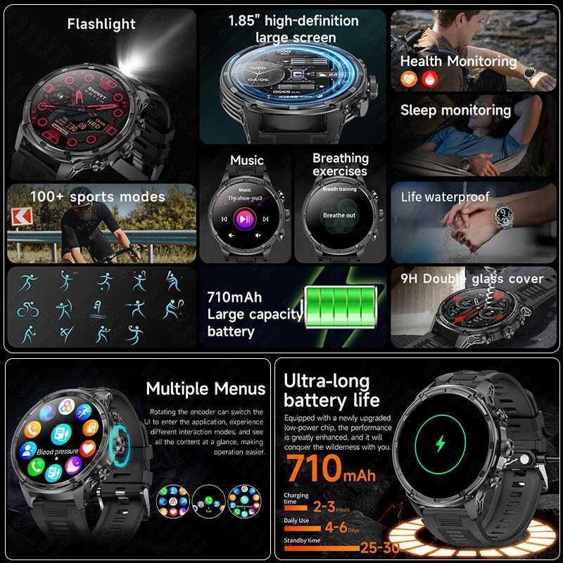 For GPS Track Smart Watch Men 185-Inch tra HD AMOLED Sn 710 Mah Battery Call SmartWatch 2025 New C251203