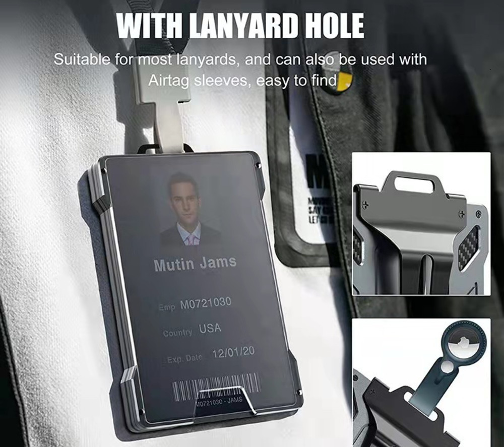 EDC wallet outdoor card clip practical tactics mens wallet aluminum metal mens fashion wallet mini smart magic wallet 241125