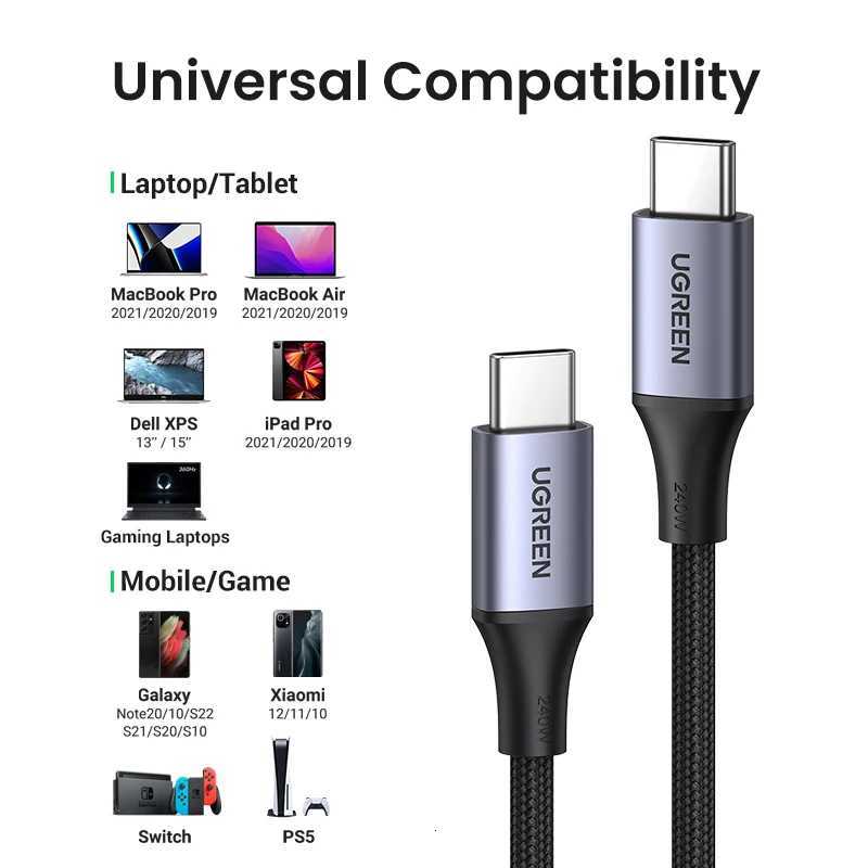 UGREEN 240W USB Type C Cable Power Line PD31 for Switch Galaxy S22 Book Blazing-Fast Charging Cable 48V5A USB C C251203
