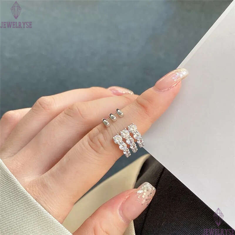 adjustable size diamond designer ring for woman love 925 sterling silver leaf butterfly 5A zirconia prong setting engagement rings womens luury jewelr