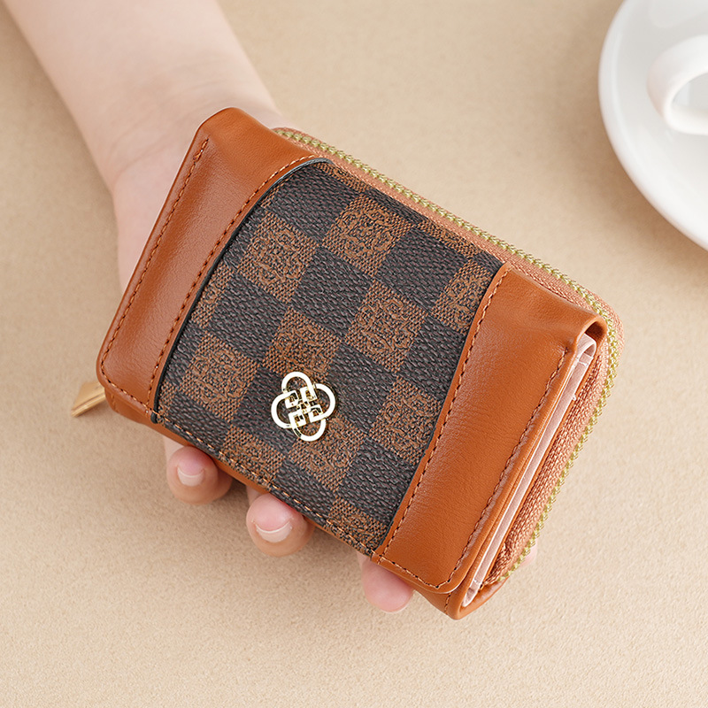 Designer Luxury Wallet Women's 2025 New Short Wallet Tri-Fold Card Holder with Classic Monogram Print, Compact Coin Purse & Stylish Everyday Desi