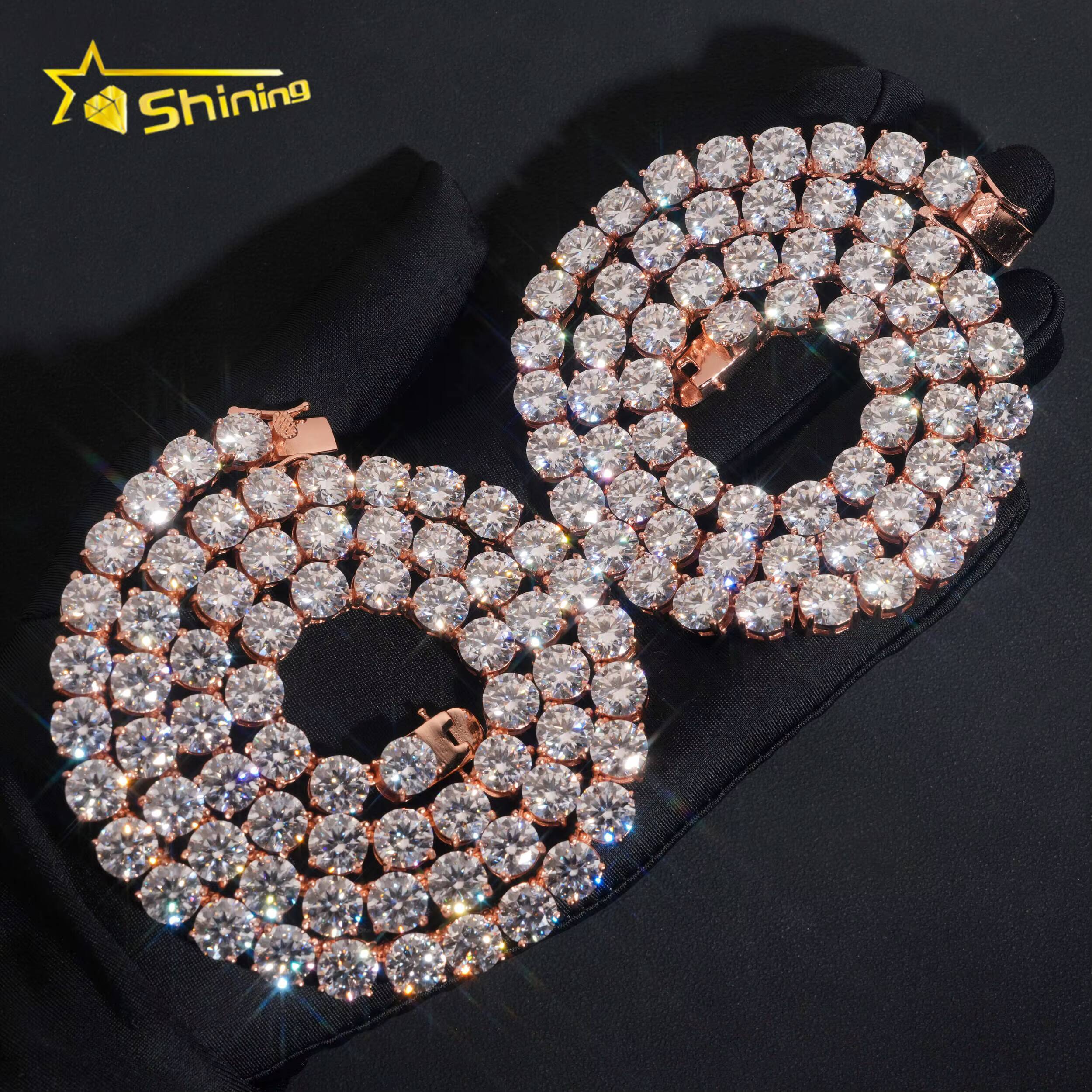 Wholesale Price 8mm Moissanite Tennis Chain S925 Gold Plated Pass Diamond Tester Gra Certificate Moissanite Fine Jewelry
