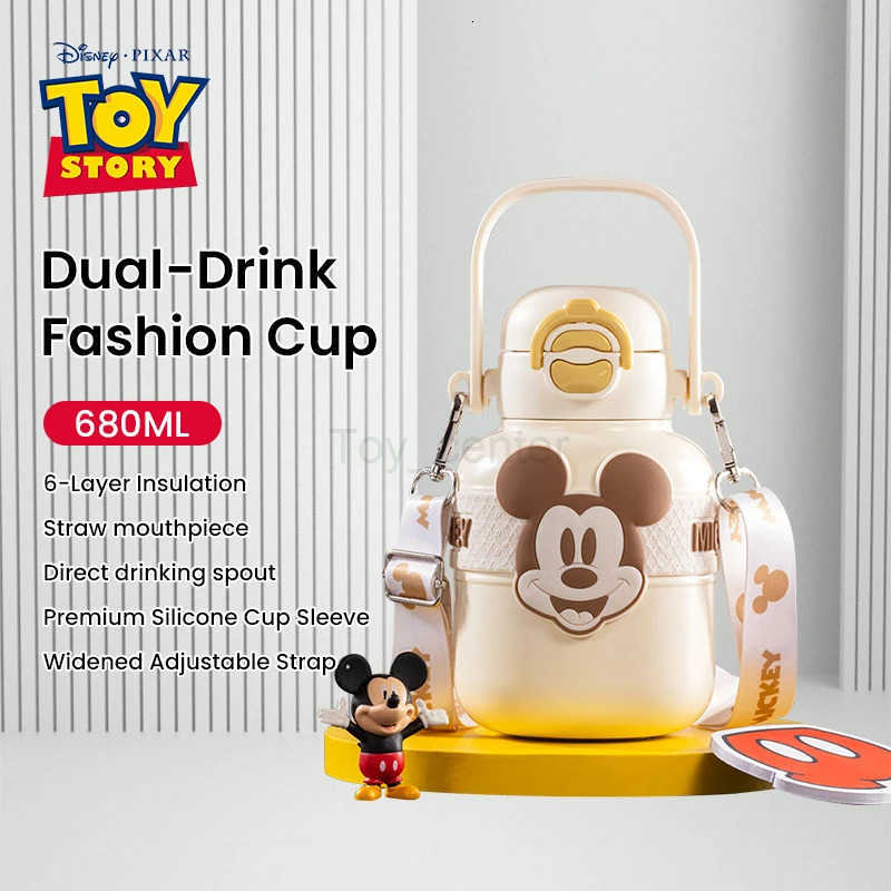 Disney Dual-Drink Thermos 680ML Strawberry Bear Mickey Elsa H251203