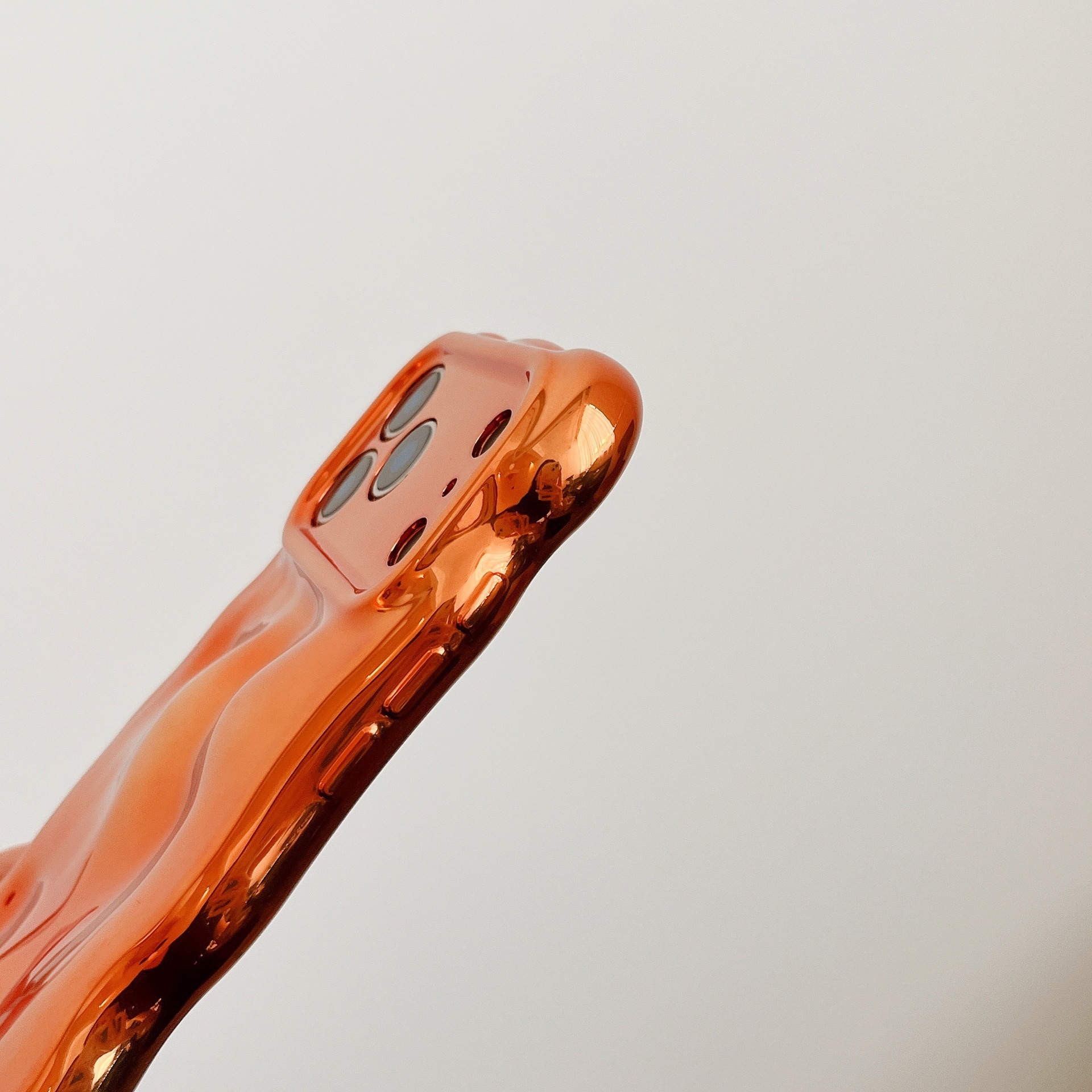 Orange Wave Phone Case Compatible with iPhone 17 Pro Max Apple 16/15/14 Niche High-end Feel Electroplated Protective Case