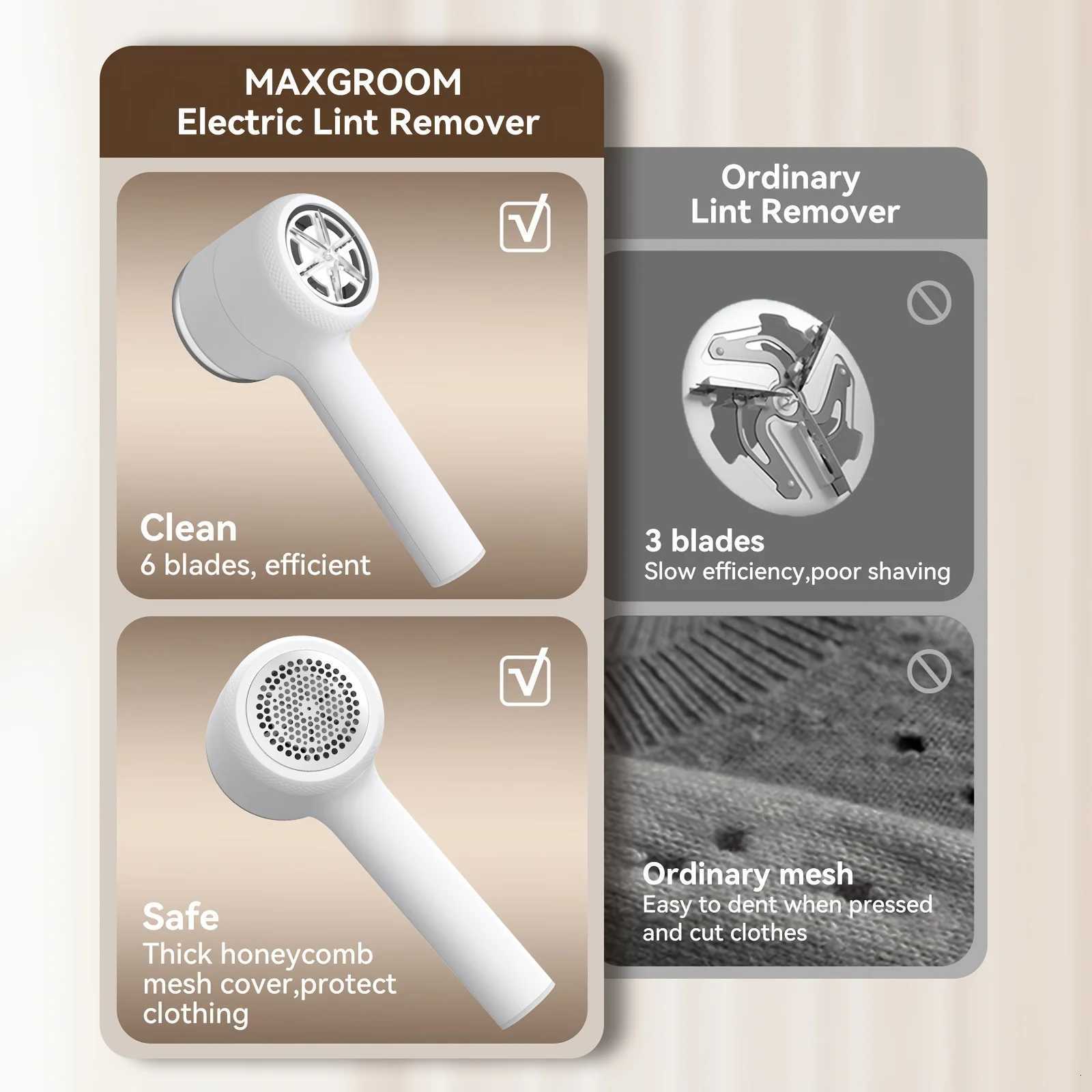 MAXGROOM Rechargeable Fuzz Fabric Shaver Electric Lint Remover Wool Ball Trimmer with for Sweater Wool Portable Pilling Shaver M251203 - view 5