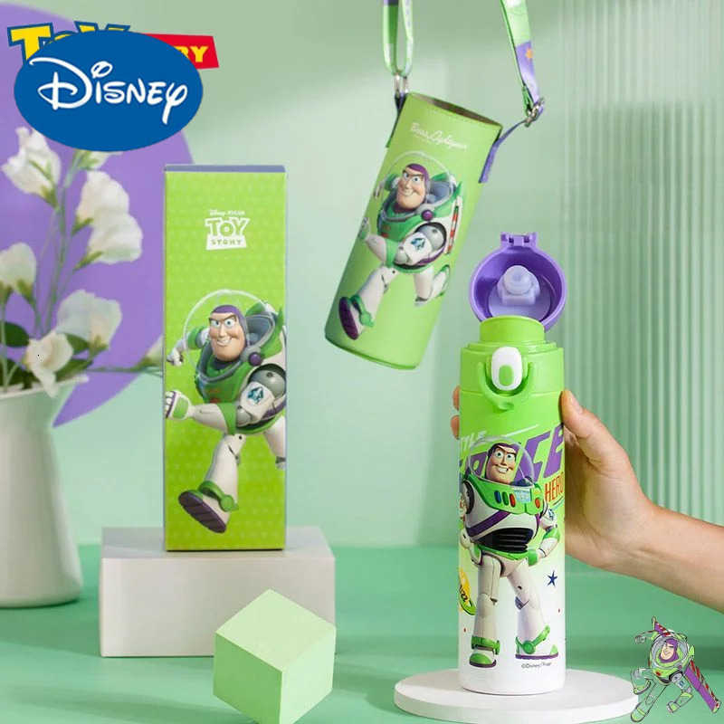 Disney New Series Cute Buzz Lightyear Student Simple Trend Cartoon Anime Pattern Portable Storage Large Capacity Thermos Mug H251203