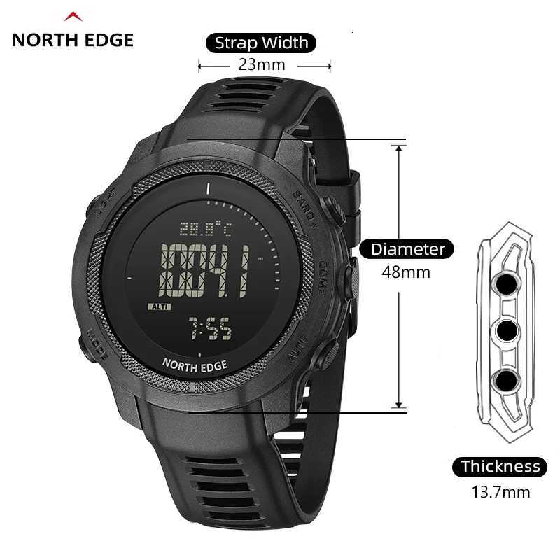 NORTH EDGE VERTICO Mens Digital Watch Carbon Fiber Case Smart Watch For Man Sports WR50M Watch Altimeter Bareter Cpass C251203
