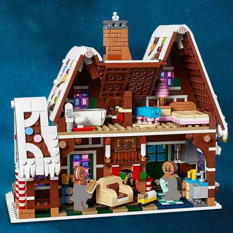 Christmas Gingerbread House Family Gathering Building Blocks Bricks Elk Gingerbread Man Childrens Assembly Toys Christmas Gifts C251203