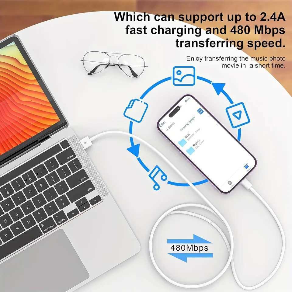 MFI certified charger cable suitable for iPhone 10 FT USB to Lightning data cable suitable for iPhone 14 13 12 11 XS XR X 7 6 C251203
