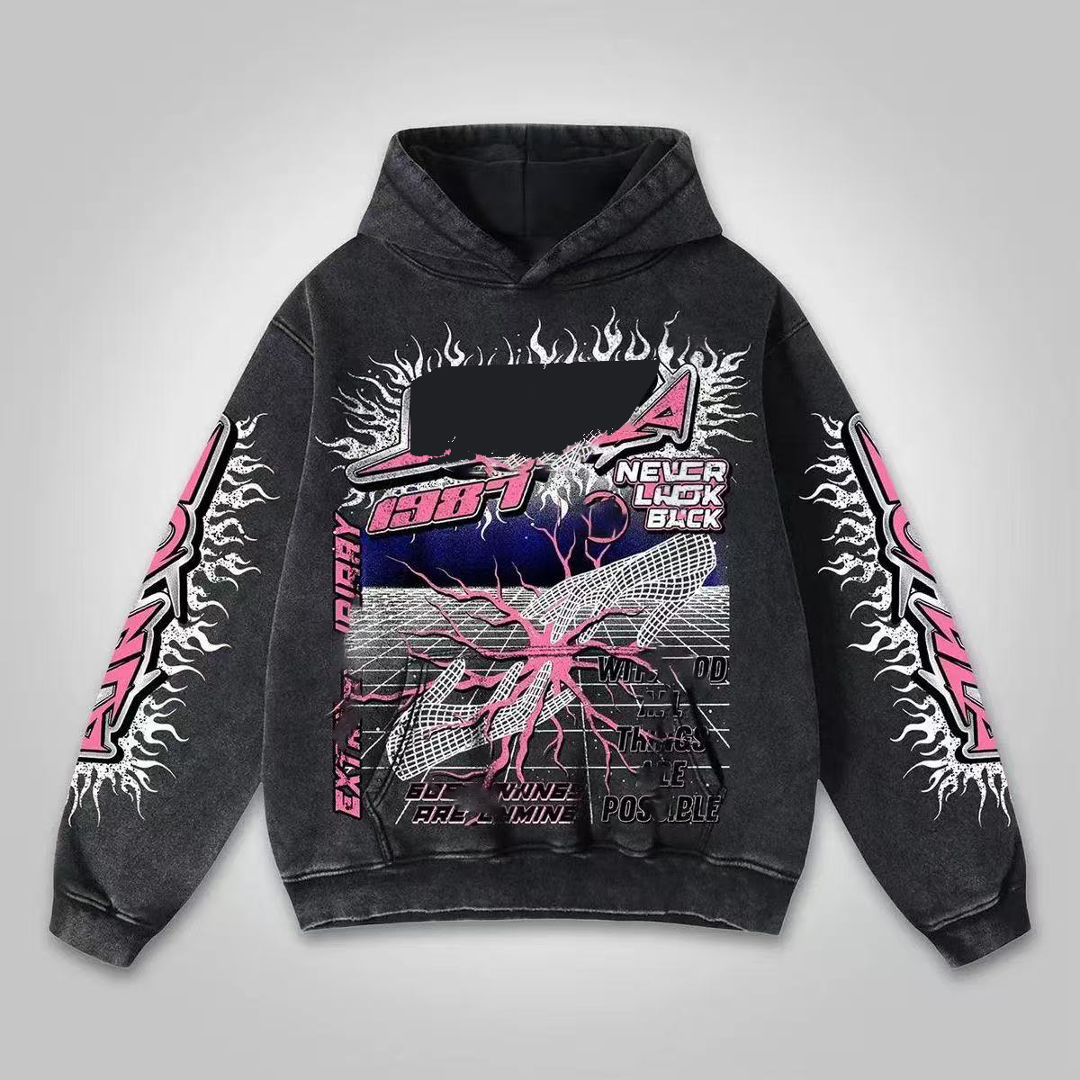 Hellshirt Designer Mens Zip Up Hoodie Hellness Stars Hoodie Woman Tracksuits Hellly Starlys graphic hoodies Sports Suit Pants Vintage Street Graffiti Sweatshirts