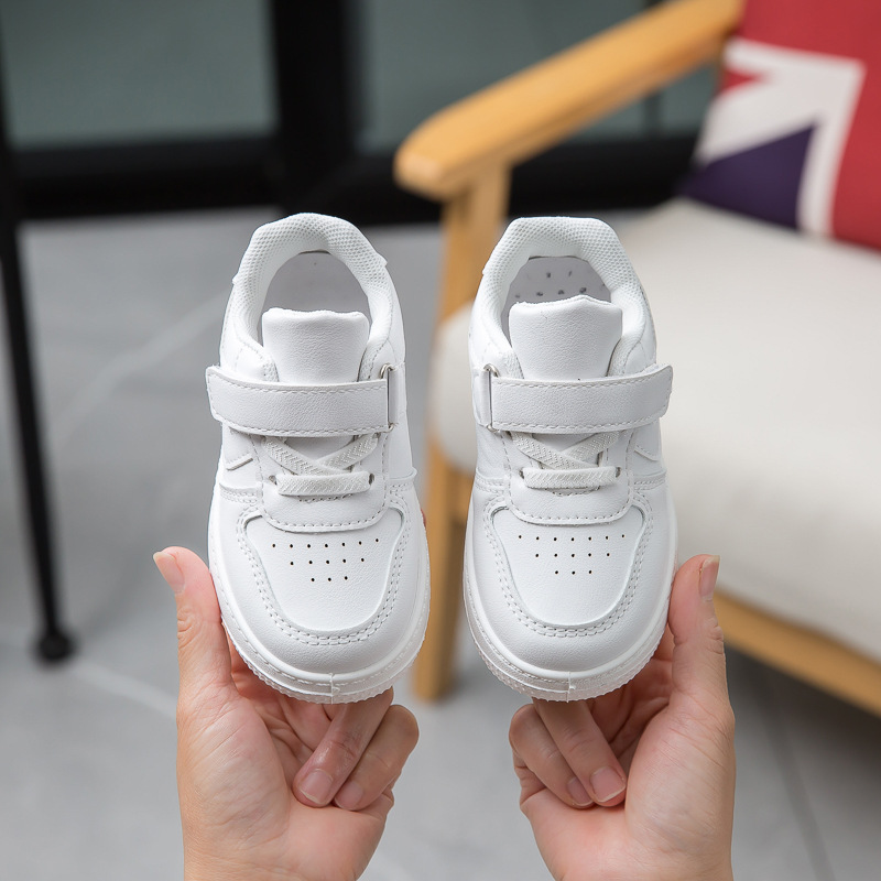 Black White Kids Shoes Toddler Boys Sneaker School Girls Tennis Sports Shoes for Children Kidsnest Boys Girls Board Shoes Size US5.5C-US6Y K0633