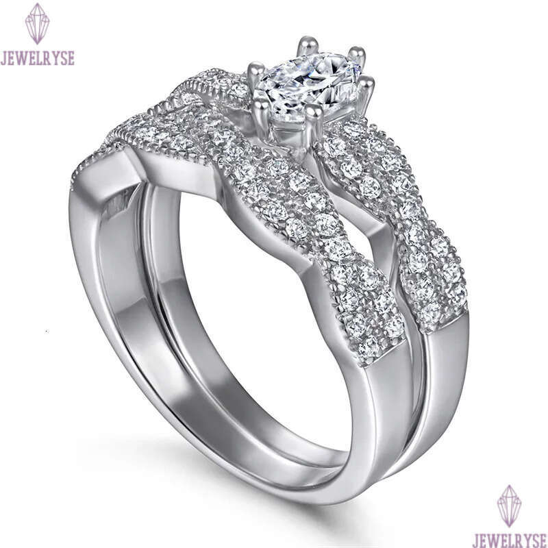 luxury stacking oval diamond designer ring for wedding 925 sterling silver white 5A zirconia engagement wed rings jewelry woman friend party gift box 