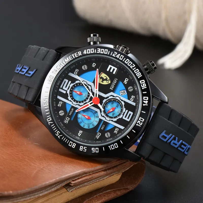 New men's watch All dials working Quartz watch High quality Top luxury brand Chronograph clock Fashion rubber belt type