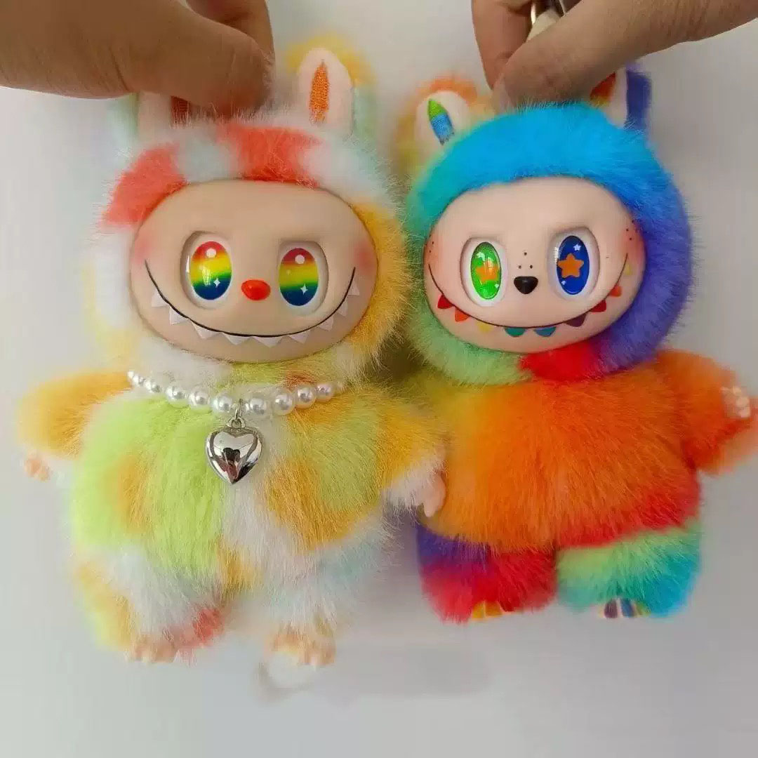 designer labubu doll v1 v2 v3 v4 v5 v6 golden labubu angel in cloud mini labubu keychain 17cm rainbow labubu lalabubu doll Christmas Scarf for childre