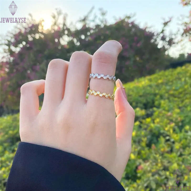 Real 925 Sterling Silver designer ring Bubble Shape Size 6-9 18k Gold 5A Cubic Zirconia rings For Woman Party Holiday Valentines Day Friend Gift Ring 