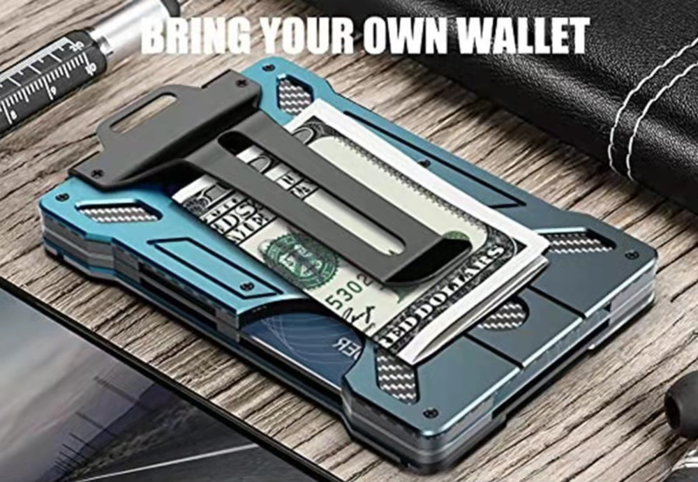 EDC wallet outdoor card clip practical tactics mens wallet aluminum metal mens fashion wallet mini smart magic wallet 241125