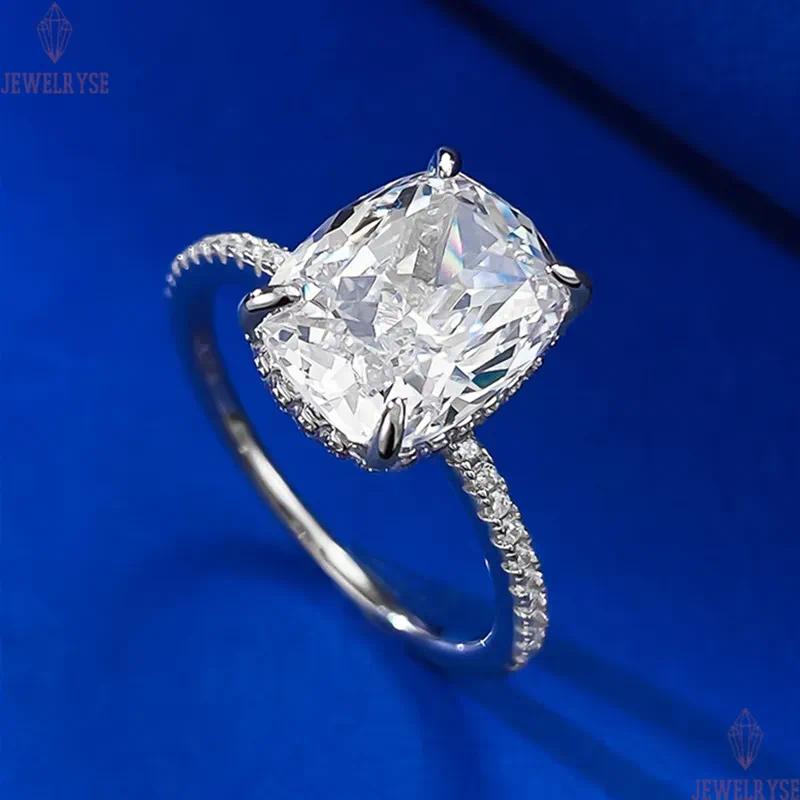 fashion female 4ct diamond S925 sterling silver designer ring for woman zirconia wedding engagement promise bridal finger rings luxury jewelry gift bo