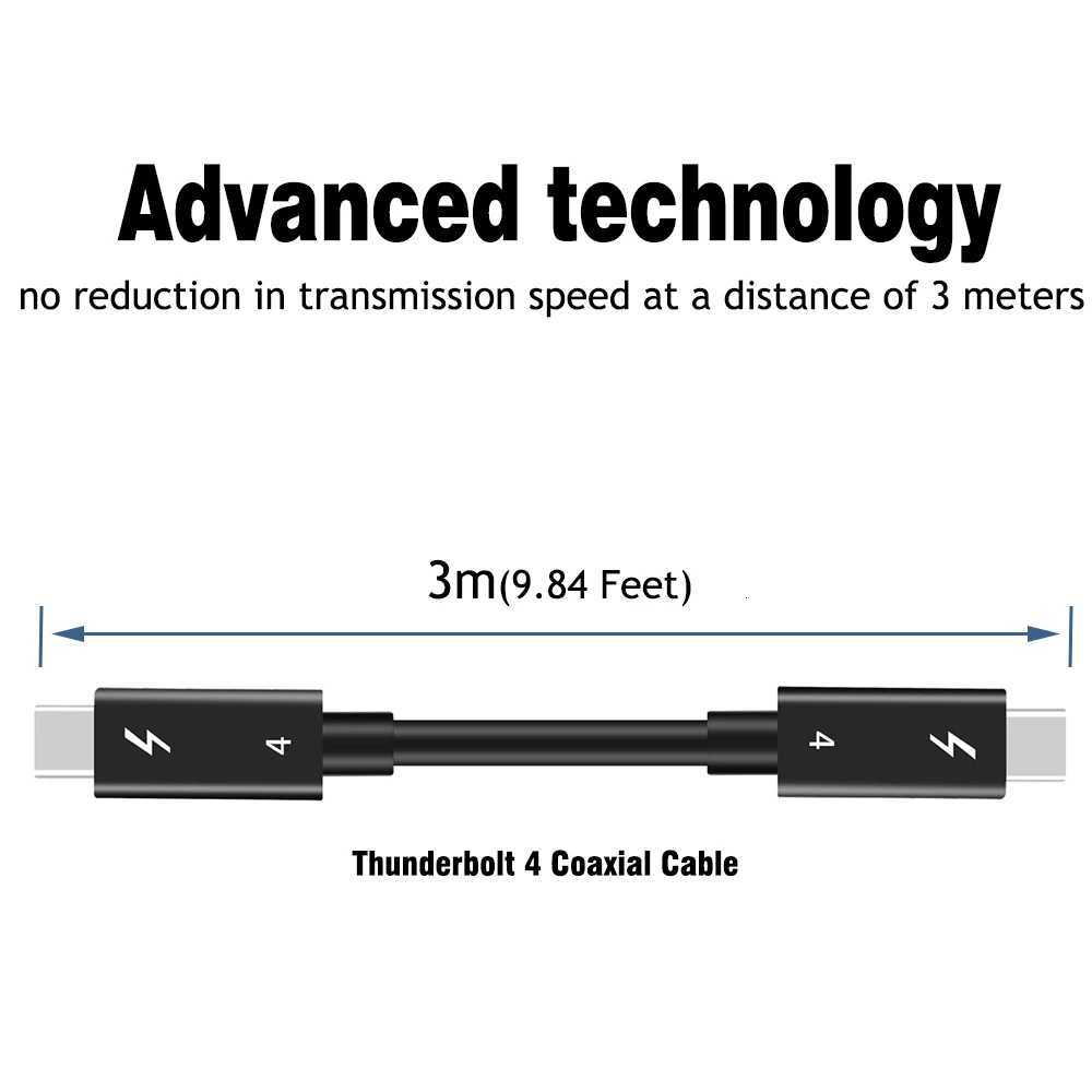 UGOURD Thunderbolt 4 coaxial cable USB4 type c to type c 40Gbps 100W Fast charging Cable 2m -0 for egpu iPhone Ipad Book C251203