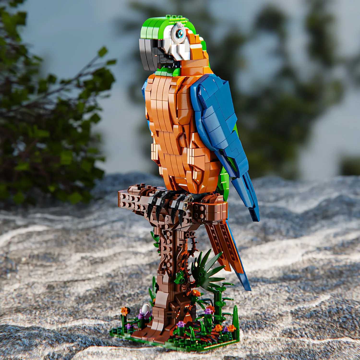 1138PCS Parrot Building Blocks Toys Model Parrot Assemble Puzzle Bricks Toy Sets For Kid Desktop Ornament Gifts C251203