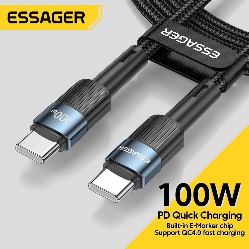 2m Essager 100W USB Type C To USB C Cable USB-C PD Fast Charging Charger Wire Cord For book Type-C USBC Cable C251203