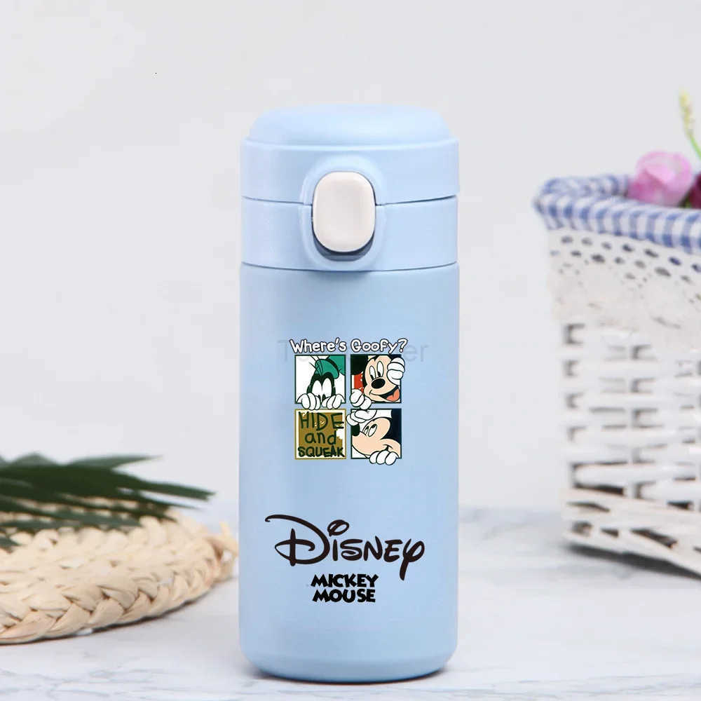 Disney Mickey Mouse Thermal Cup Portable Large Capacity Sports Water Bottle Kids Drinking Cup Thermal Stainless Steel Bottle H251203