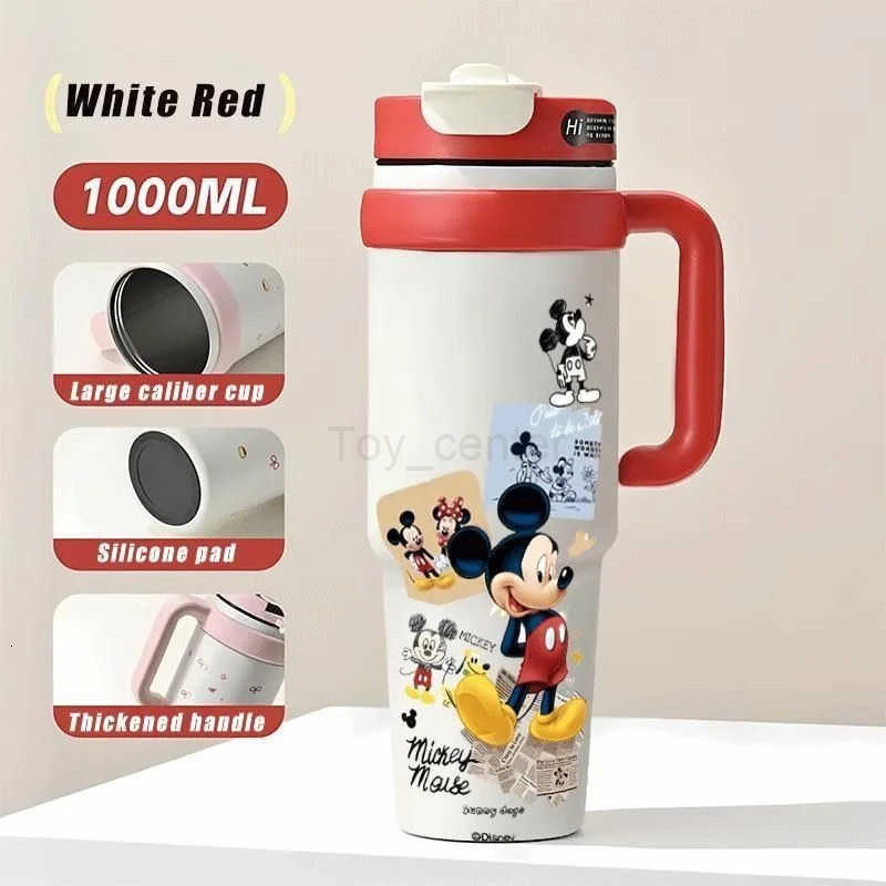 Disney New Mickey High Color Value Personalized Large Capacity Straw Sports Water Cup Cartoon Portable Accompanied Thermos Cup H251203