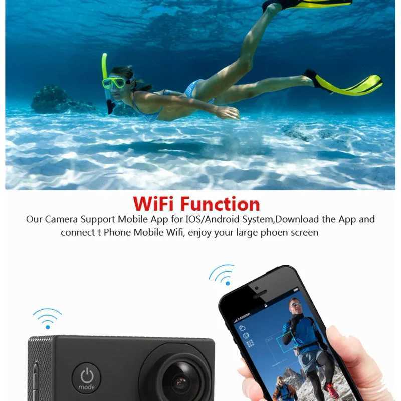 Action Camera tra HD 4K/30fps WiFi 20-inch 170D Underwater Waterproof Video Recording Cameras Sport Cam Y251203
