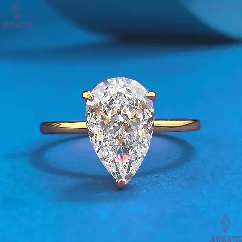 gold designer ring for woman wed diamond luxury 925 sterling silver zirconia oval square heart love wedding promise womens engagement rings jewelry si