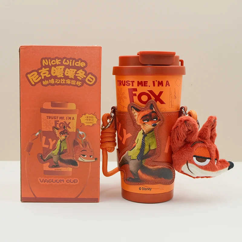 Disney Zootopia Nick Judy Thermal Insulation Bottle Outdoor Large-Capacity Lovers Cup Straw Cup Cartoon Creative Toys Gifts H251203