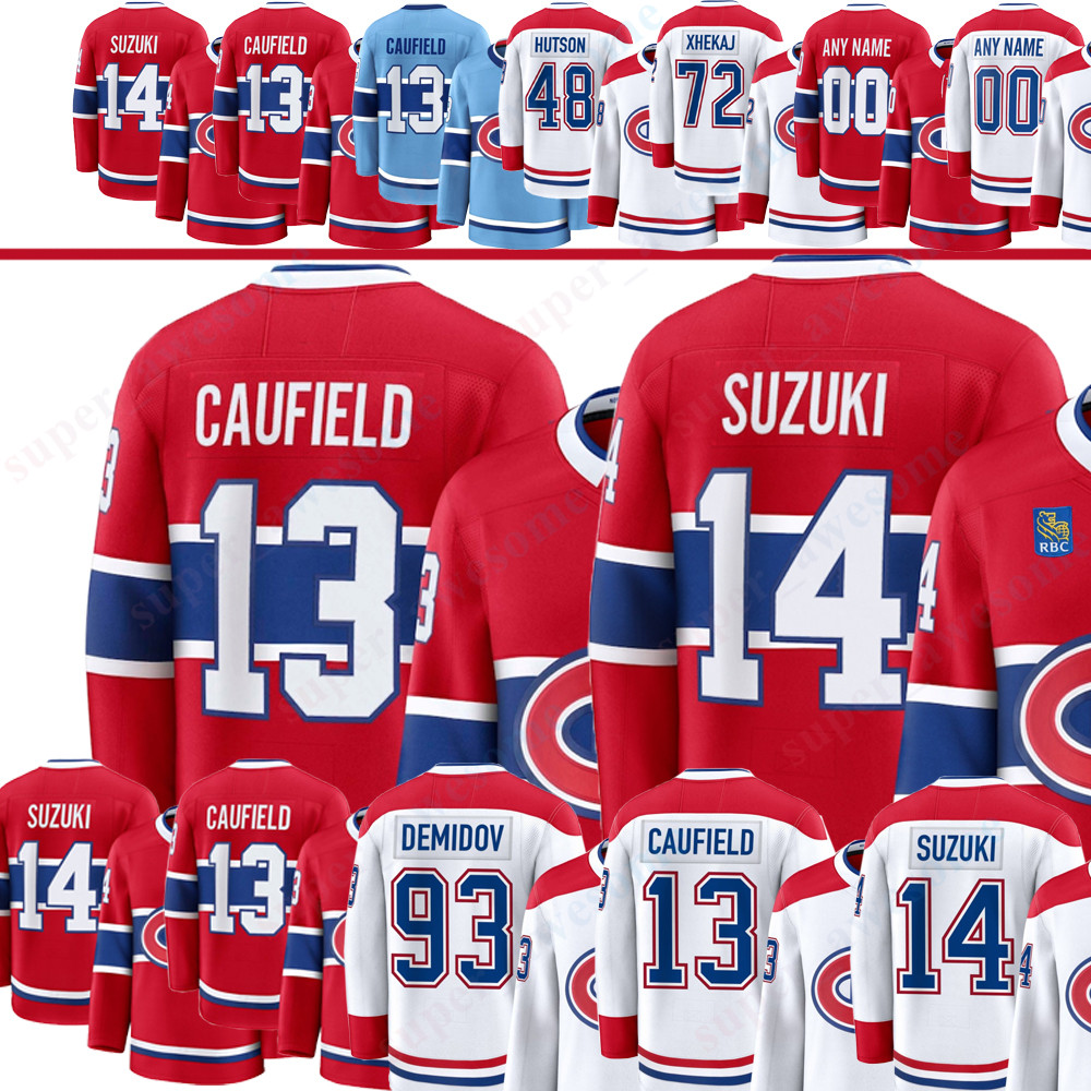 #13 Cole Caufield montreal hockey jersey Nick Suzuki Ivan Demidov Lane Hutson Juraj Slafkovsky canadians jersey Zack Bolduc Jacob Fowler Dobson Arber Xhekaj jersey