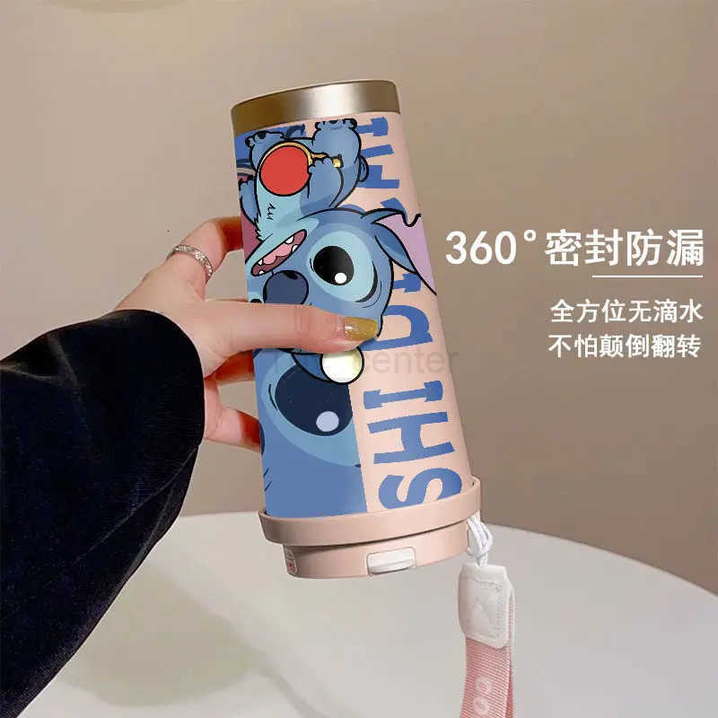 Disney New Stitch cartoon cute thermos mug creative large capacity insulated cold coffee mug leak-proof direct drink cup gift H251203