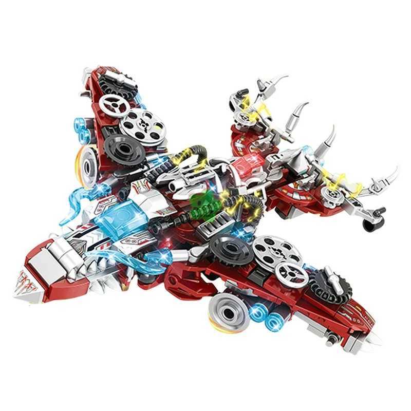 2IN1 Jurassic Mechanical Indinus Rex Dinosaur World Model Building Blocks Ci Fighter Dino Park Bricks Children Toy C251203