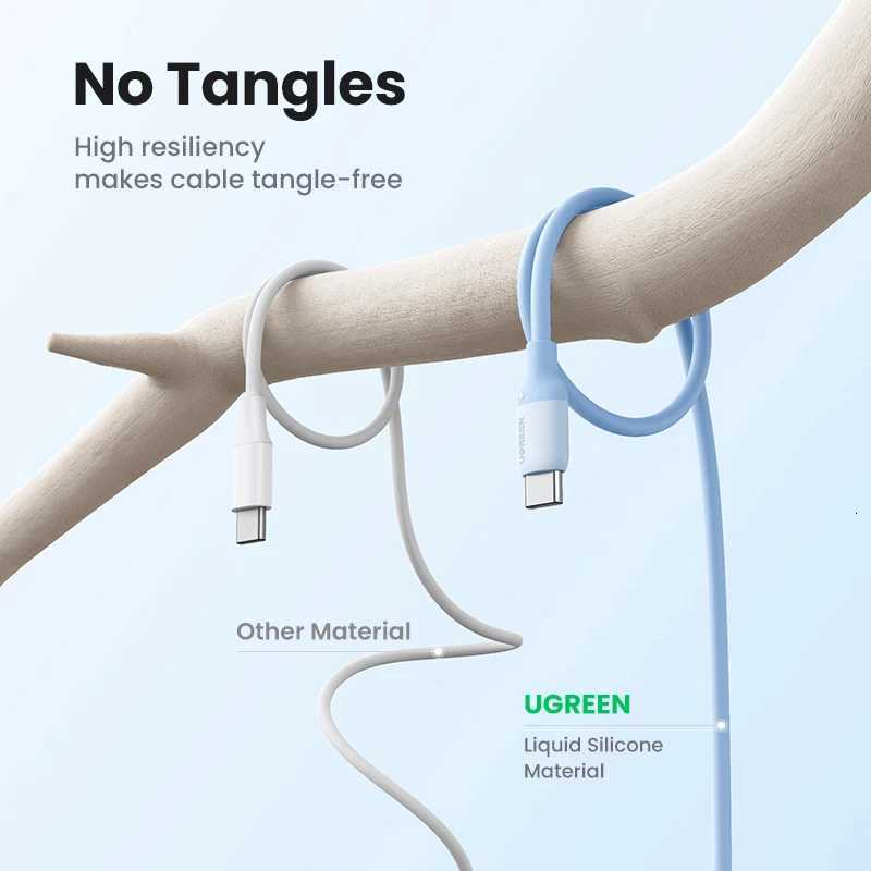 UGREEN 60W 100W USB C To Type C Cable PD Fast Charging Charger Cable For book Liquid Silicone USB Cable C251203