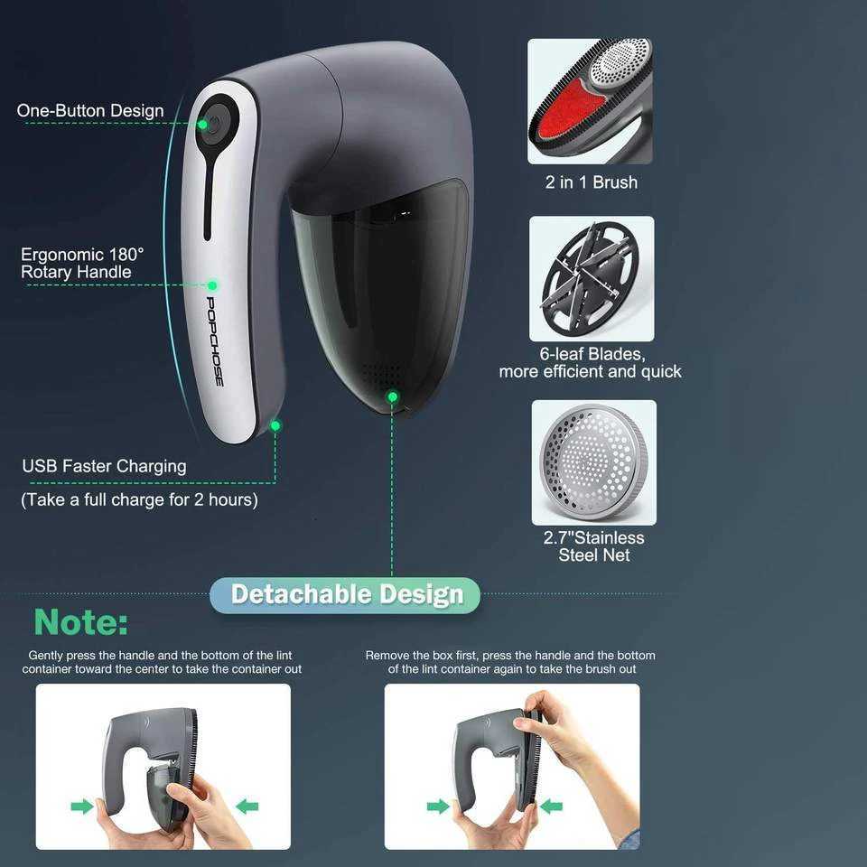 Rechargeable Electric Clothes Lint Remover Fabric Shaver Ball Removing Device Portable Fuzz Pet Hair Roller Hair Manual Cleaner M251203 - view 4