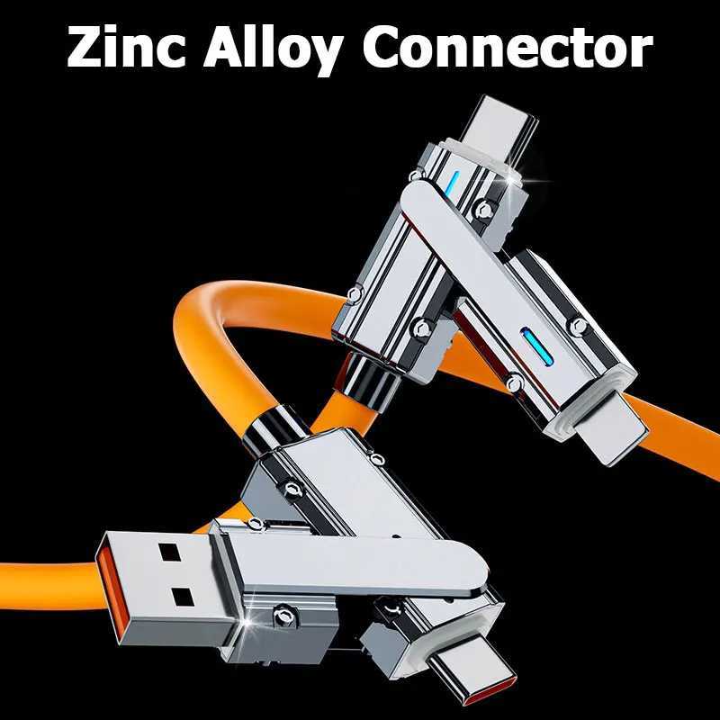 2-to-2 Data Cable 100w er Fast Charging Cables Zinc Alloy PD 4-in-1 Mti USB Type C to Lightning Type C for Phone Tablet C251203