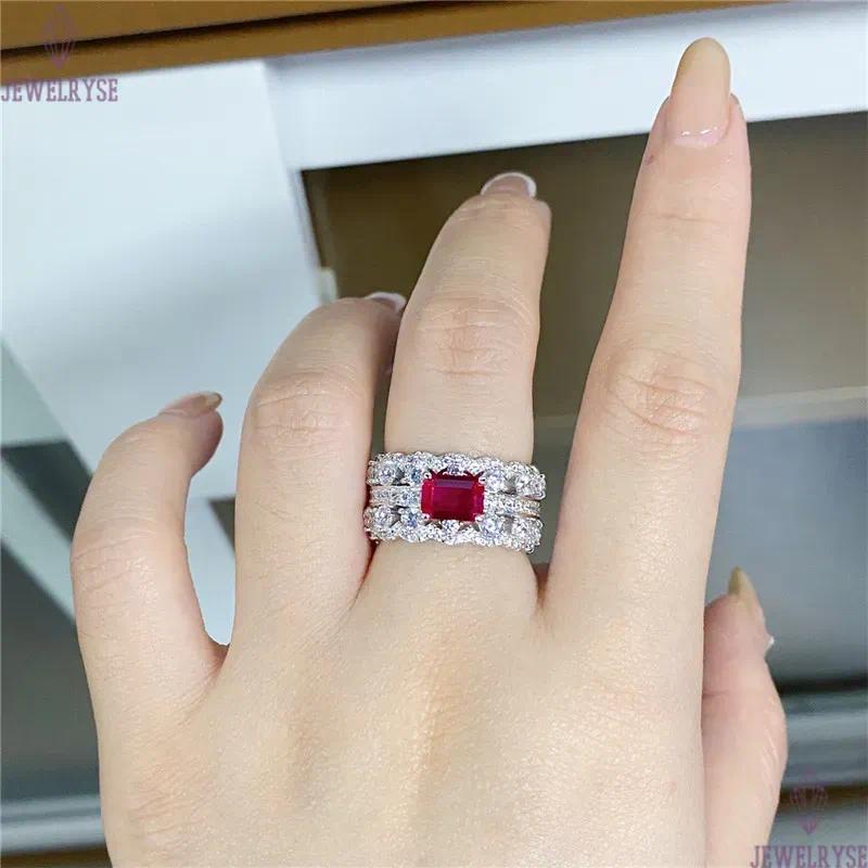 red diamond designer bands rings for women wedding luxury 925 sterling silver love pear heart ring 8A zirconia mariage engagement wed woman jewelry gi