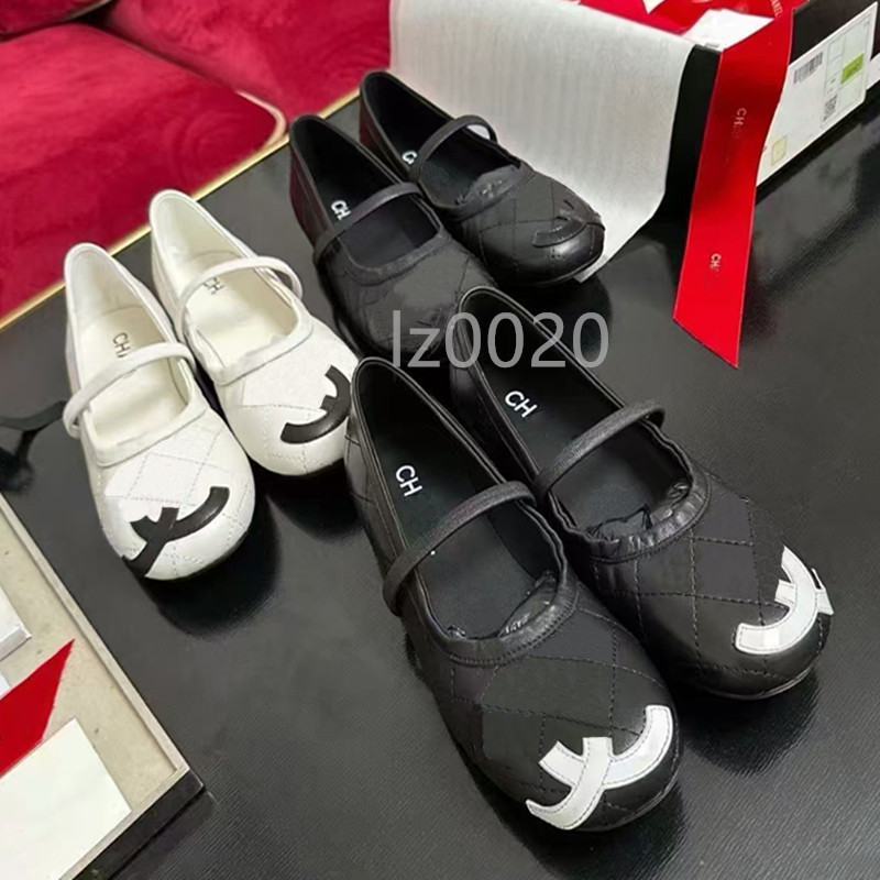 Luxury designer shoes Paris Brand ballerina Ballet Flats Shoes Women Quilted Genuine Leather Slip on Ballerina Luxury Round Toe Ladies Dress Shoes c-c flat boat shoes