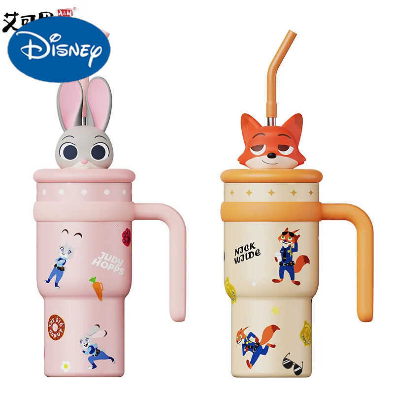 Disney Cartoon Thermos Cup 700ML Stainless Steel Keep Cold and Hot Stitch Lotso Coffee Cup with Straw Portable Car Water Cups H2512031