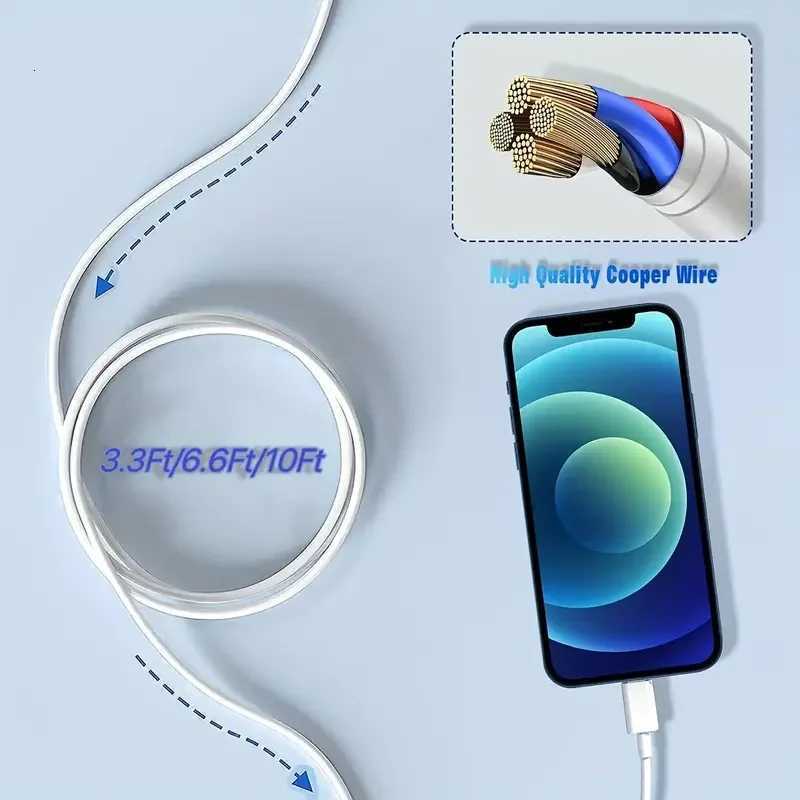 3PCS 5PCS MFi Certified USB to Lightning TPE Cable Fast Charging Cable sfor iPhone14 13 12 11Pro X 8 for iPad White 1M 2M C251203