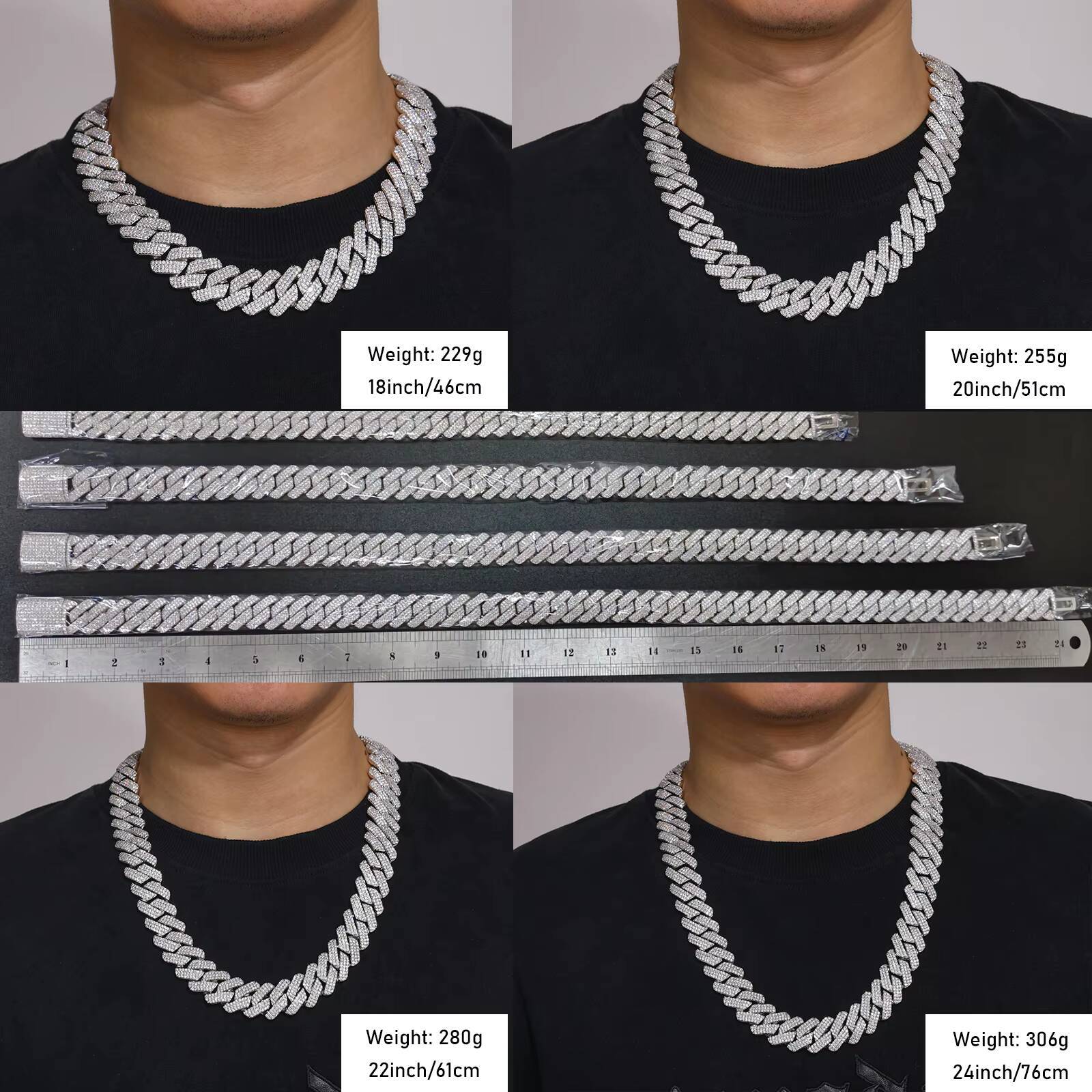 Cubana Rappers Hip Hop Jewelry Fashion 20mm Cuban Link Chain Gold Silver Plated Brass Cz Diamond Iced Out Cuban Necklace for Men
