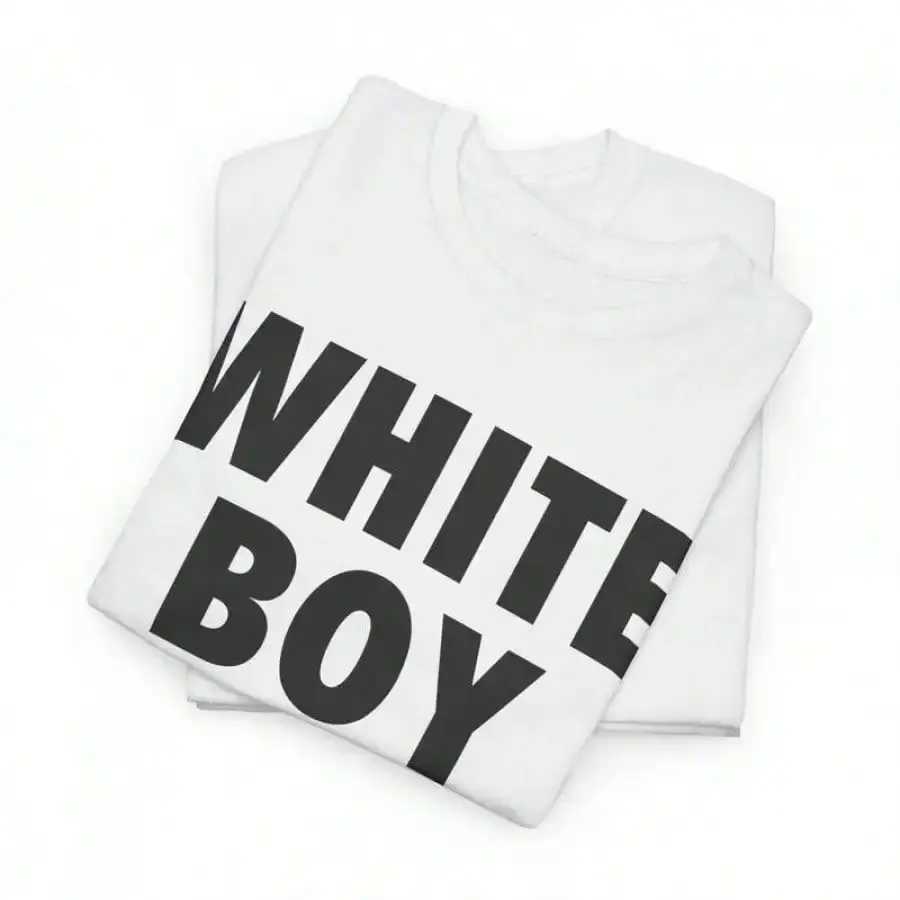 WHITE BOY OF THE YEAR T Shirts Cotton Print Short Sleeve T-shirt Retro Casual Streetwear Vintage Tee Fashion Loose Top Unisex