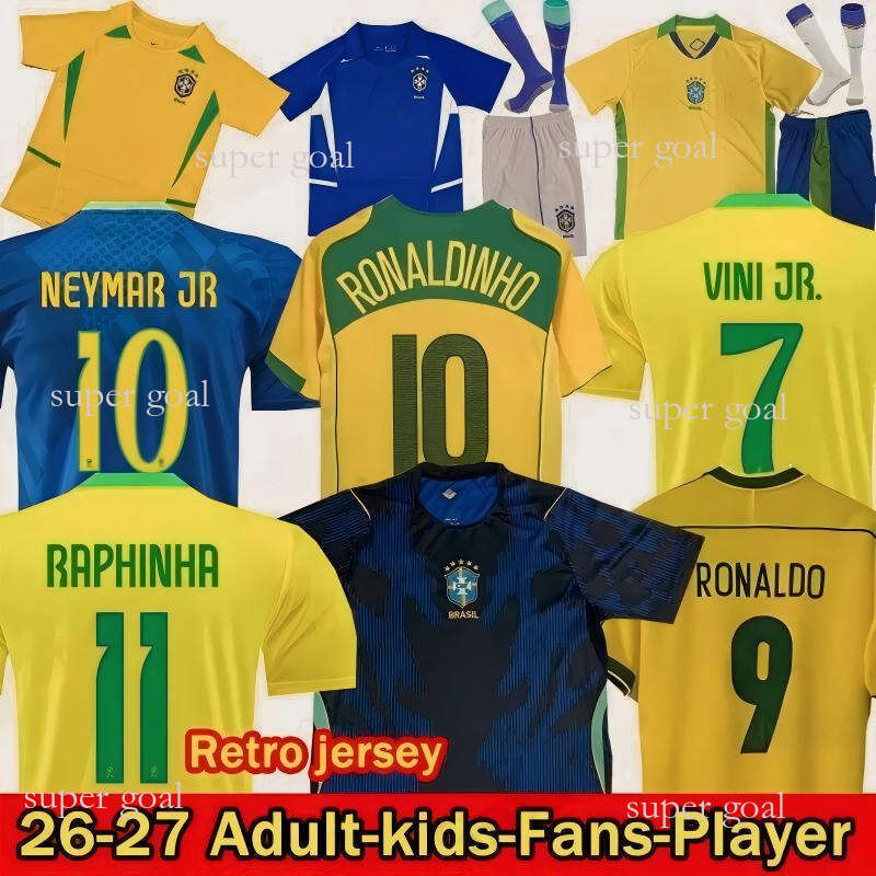 NEW 2026 The World Cup Brasil Soccer Jersey NEYMAR VINI JR retro 1998 Brasil PELE soccer jerseys 2002 Carlos Romario Ronaldo Ronaldinho 2006 RIVALDO ADRIANO KAKA 2004